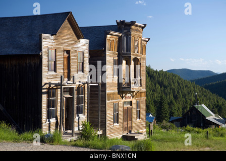 Elkhorn, eine kleine Geisterstadt in der Jefferson Grafschaft, wurde während einer silver Rush in Elkhorn Bergen des südwestlichen Montana gebaut. Stockfoto