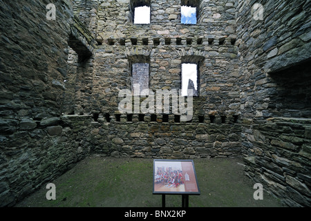 Ruinen der Ruthven Kaserne, gebaut im Jahre 1719 nach der 1715 Jacobite steigen, in der Nähe von Kingussie in den Highlands, Speyside, Schottland, Großbritannien Stockfoto