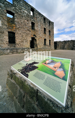 Ruinen der Ruthven Kaserne, gebaut im Jahre 1719 nach der 1715 Jacobite steigen, in der Nähe von Kingussie in den Highlands, Speyside, Schottland, Großbritannien Stockfoto