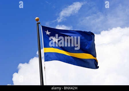 Curacao Nationalflagge, Willemstad, niederländische antillen karibik Stockfoto