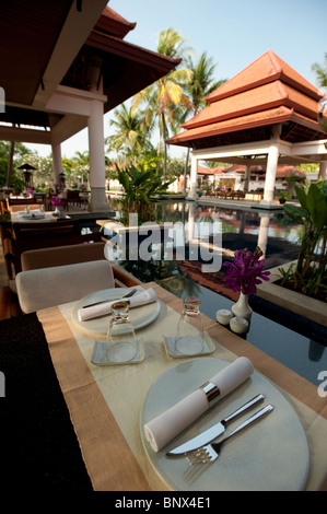 Außengastronomie im Banyan Tree Resort, Pa Tong, Phuket, Thailand, Asien Stockfoto