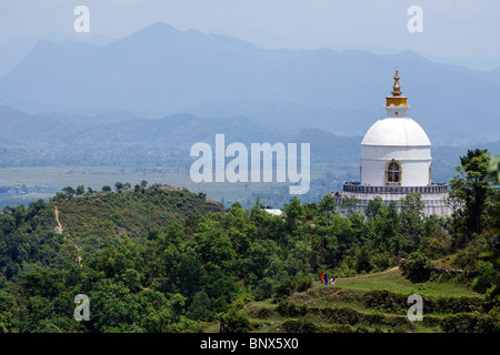 Nepal - Pokhara - World Peace Pagoda Stockfoto