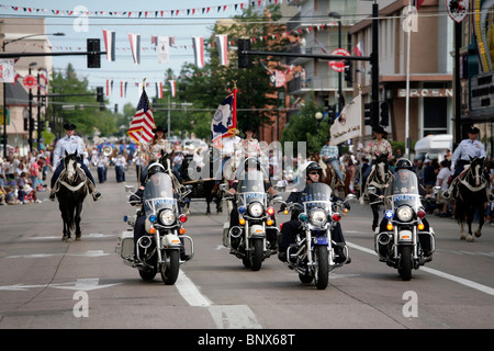 Parade in der Innenstadt von Cheyenne, Wyoming, während die jährliche Feier der Frontier Days. Stockfoto