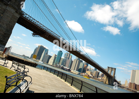 Downtown Manhattan Blick von Brooklyn, New York City, NY Stockfoto