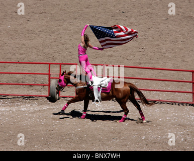 Unterhaltung während der Rodeo in Cheyenne, Wyoming, während der jährlichen Feier Frontier Days statt. Stockfoto