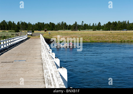 Drift Boot Fischen auf die Henrys Fork Stockfoto