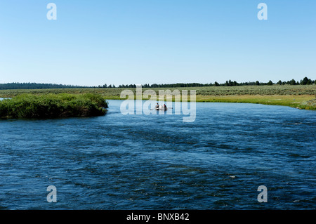 Drift Boot Fischen auf die Henrys Fork Stockfoto