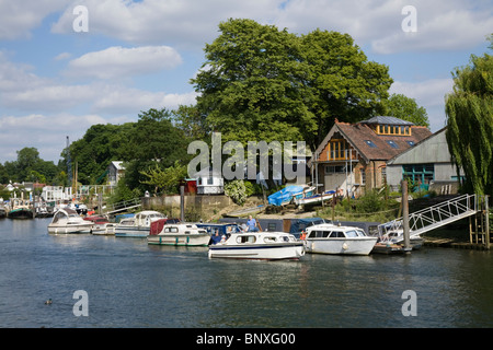 Blick auf Eel Pie Insel, Twickenham. Middlesex / Middx. VEREINIGTES KÖNIGREICH. Stockfoto
