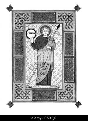 Schwarz und weiß-Abbildung; König David als Krieger; aus einem beleuchteten zugeschrieben Bede Stockfoto