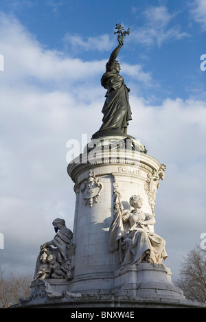 Platzieren Sie De La Republique, Paris, Frankreich Stockfoto