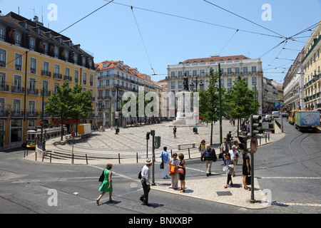 Praça Luis de Camoes, Chiado-Viertel in Lissabon, Portugal. Stockfoto