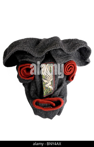 Pullover kreativen menschlichen Schädel auf dem weißen Hintergrund Stockfoto