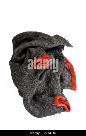 Pullover kreativen menschlichen Schädel auf dem weißen Hintergrund Stockfoto