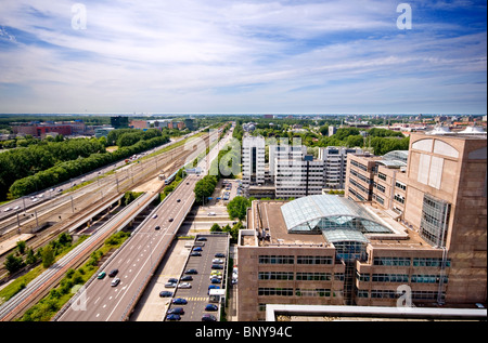 Eine Luftaufnahme des Bereichs der niederländischen Hauptstadt Amsterdam Zuid Stockfoto