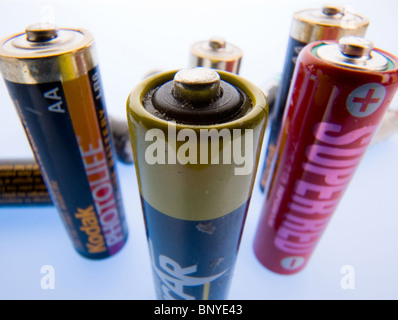 R6 Batterien aufgebraucht Stockfoto