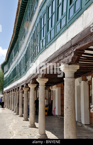 Almagro Plaza großen Main Square, Ciudad Real Provinz Kastilien-La Mancha Spanien Spalten Galerien Stockfoto