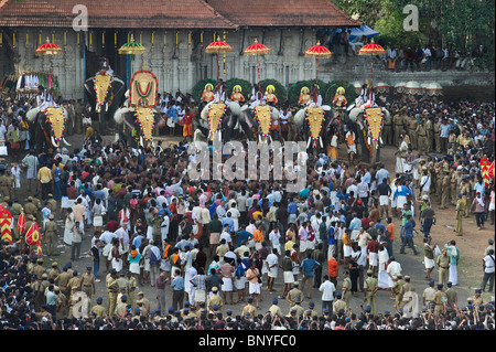 Indien Kerala Thrissur Pooram Elephant Festival Stockfoto
