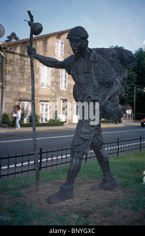 Galizien Spanien Padron Statue Of A Pilgrim (Camino De Santiago) Stockfoto