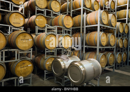 Weinfässer.  Margaret River, Western Australia, Australien. Stockfoto