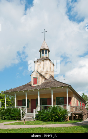 Lafayette Parish, Louisiana Vermilionville Cajun / Creole & Folklife Heritage Park, La Chapelle des Attakapas, katholische Kirche Stockfoto