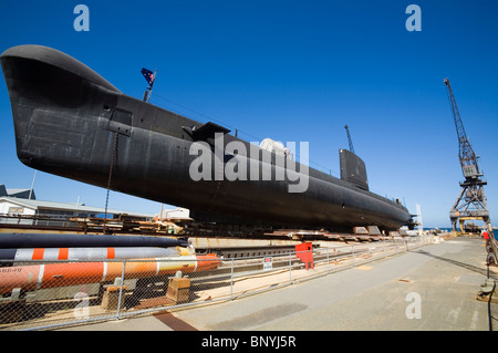 Die HMAS Öfen - ein ehemaliger Royal Australian Navy-Oberon-Klasse u-Boot.  Fremantle, Western Australia, Australien. Stockfoto