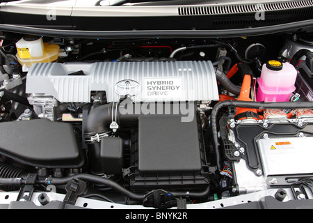 Ein Toyota Hybrid-Motor. Stockfoto