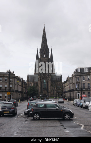 Melville-Straße zur Str. Marys Kathedrale, Edinburgh August 2010 Stockfoto