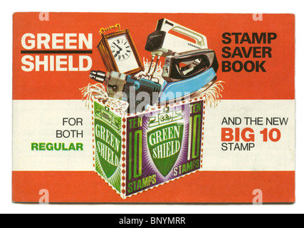 Green Shield Briefmarken Bildschirmschoner Buch aus den 1970er Jahren Stockfoto