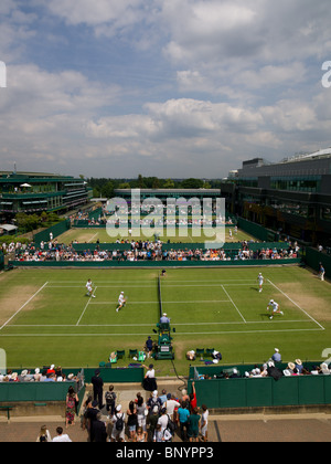 25. Juni 2010: Von der Broadcast Center Dach. Internationales Tennisturnier in Wimbledon statt bei den All England Lawn Tennis Club, London, England. Stockfoto