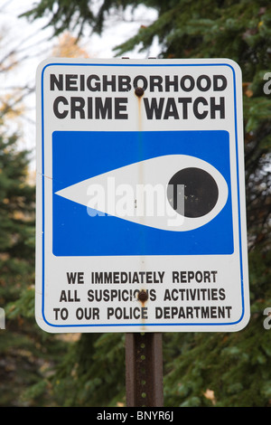 Nachbarschaft Crime Watch, Connecticut, Vereinigte Staaten von Amerika Stockfoto