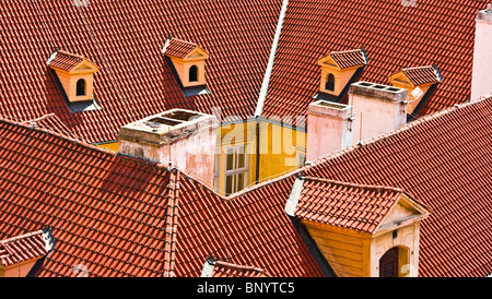 Barockes Dach Architektur Mala Strana Prag Tschechische Republik Europa Stockfoto