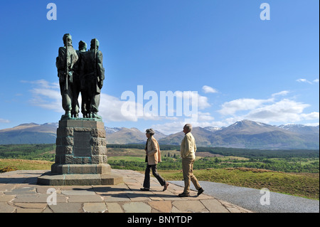 WW2 Commando Memorial, Bronze-Denkmal zum Gedenken an Kommandos aus dem zweiten Weltkrieg Spean Bridge, Highlands, Schottland, UK Stockfoto