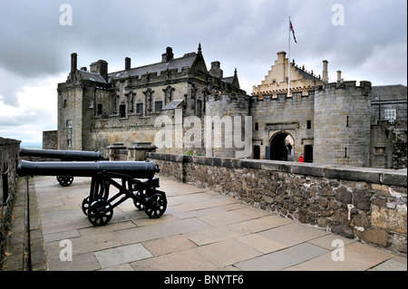 Kanonen auf Stirling Castle, Schottland Stockfoto