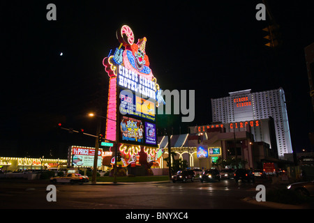 Las Vegas USA - Circus Circus Hotel-Casino resort Leuchtreklame auf dem Strip. Stockfoto