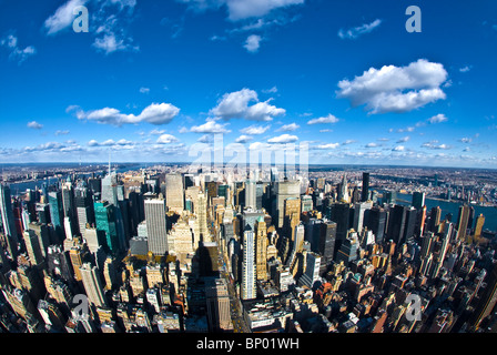 Das New York City Panorama mit 5th Avenue Stockfoto