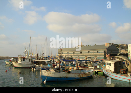 Israel, Angelboote/Fischerboote im Hafen von Jaffa Stockfoto