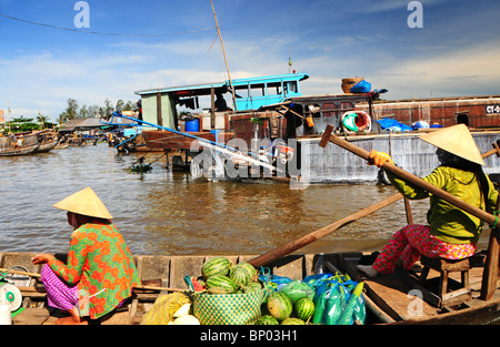 Mekong-Delta, Vietnam Cai Rang schwimmende Markt. Stockfoto