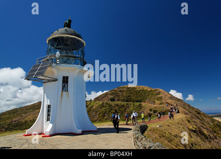 Leuchtturm am Cape Reinga, der nördlichsten Spitze des Neuseeland North Island. Stockfoto