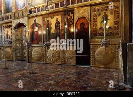 Ikonostase der Kathedrale der Verkündigung im Moskauer Kreml Stockfoto