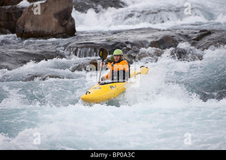 River-rafting in Tungufljot, Fluss Stockfoto