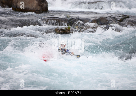 River-rafting in Tungufljot, Fluss Stockfoto