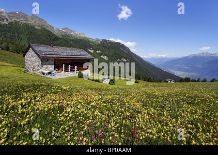 Haus in Schweizer Alpen Stockfoto