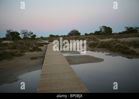 Promenade in San Pedro del Pinatar Regionalpark, Salinas de San Pedro. Stockfoto