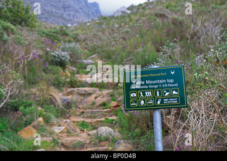 Informationen Zeichen in der Table Mountain National Park, Kapstadt, Südafrika. Stockfoto