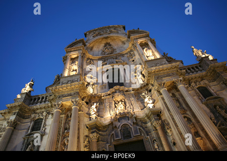 Iglesia Catedral de Santa María de Murcia - Murcia Kathedrale, Abend Stockfoto