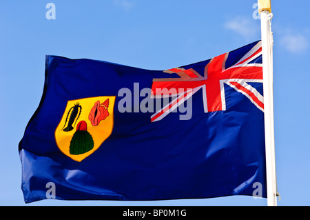 Flagge der Türken & Caicos Stockfoto