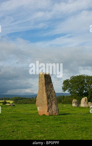 Lange Meg und ihre Töchter, einen Steinkreis in der Nähe von wenig Salkeld, Eden Valley, Cumbria, England UK Stockfoto