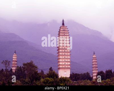 China, Provinz Yunnan, Dali, Chong Sheng Tempel, drei Pagoden Stockfoto