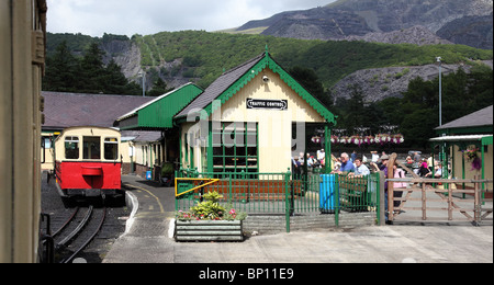 LLANBERIS-STATION AN DER MOUNT SNOWDON RAILWAY.  WALES.  UK Stockfoto