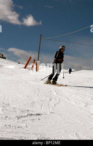 Skifahren auf der Piste die Alpe De Seis Selva Val Gardena Dolomiten Italien Stockfoto